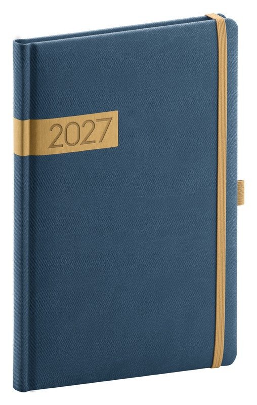 DIÁŘ 2027 TÝDENNÍ TWILL MODROZLATÝ
