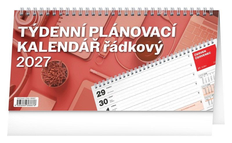 Obálka knihy KALENDÁŘ 2027 STOLNÍ: TÝDENNÍ PLÁNOVACÍ ŘÁDKOVÝ od autora <br>