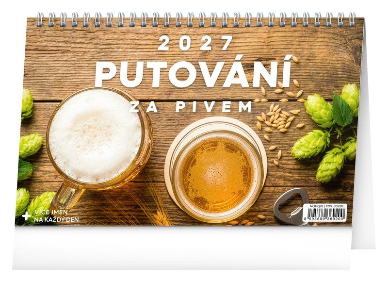 Obálka knihy KALENDÁŘ 2027 STOLNÍ: PUTOVÁNÍ ZA PIVEM od autora <br>