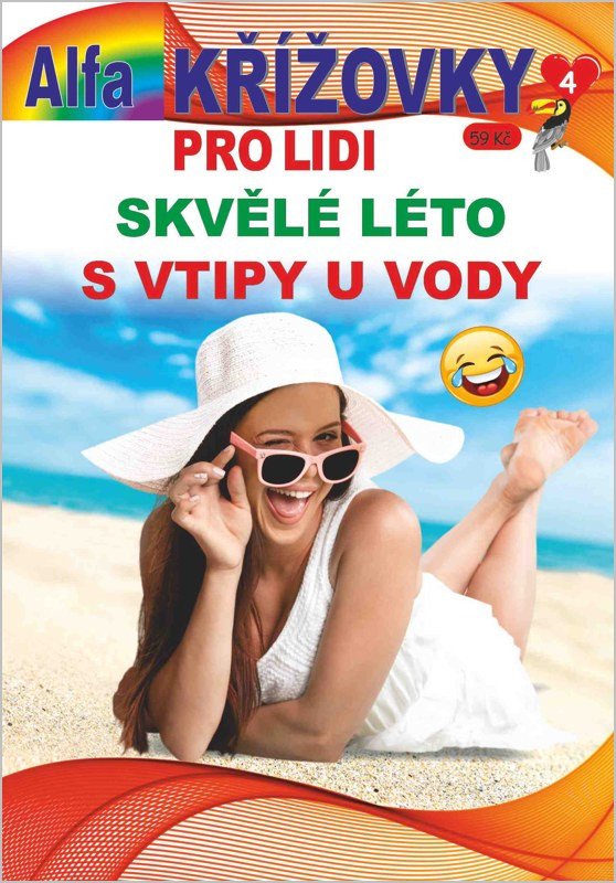Obálka knihy KŘÍŽOVKY PRO LIDI 4/2026 SKVĚLÉ LÉTO S VTIPY U VODY od autora <br>