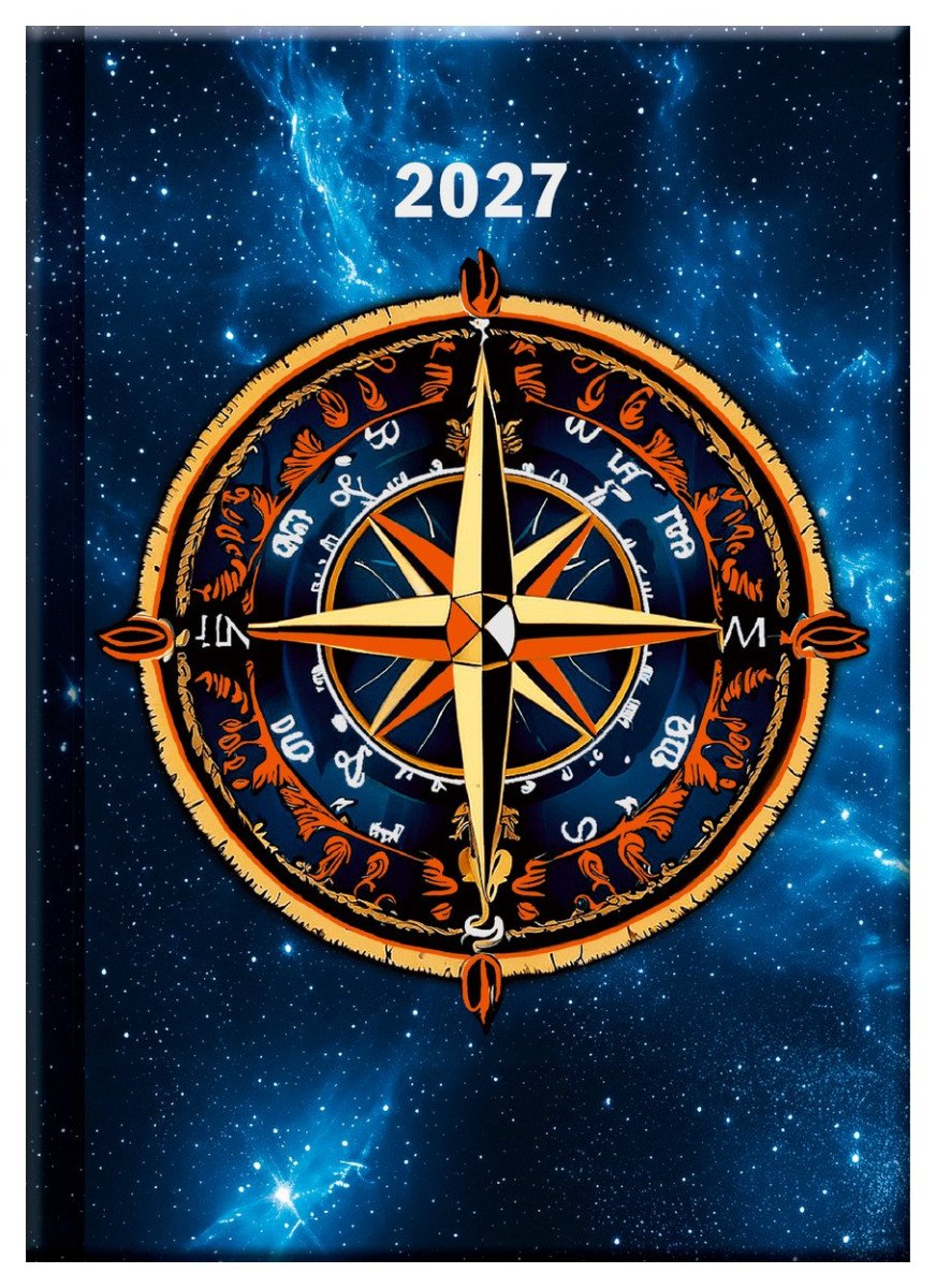 Obálka knihy PRAKTIK DENNÍ DIÁŘ 2027 KOMPAS A6 od autora <br>