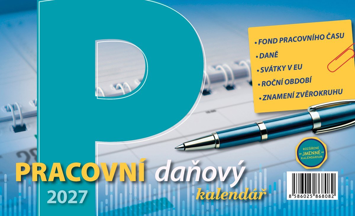 PRACOVNÍ DAŇOVÝ 2027 KALENDÁŘ STOLNÍ