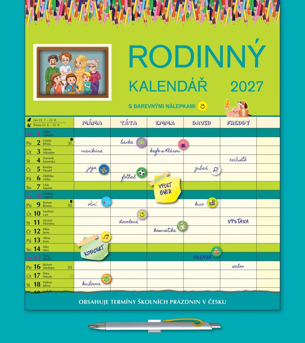Obálka knihy RODINNÝ KALENDÁŘ 2027 NÁSTĚNNÝ od autora <br>