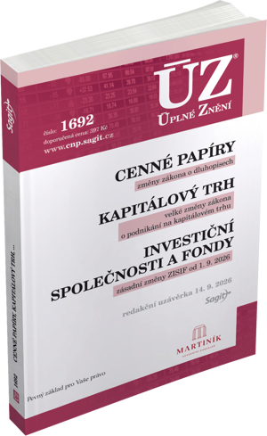 ÚZ 1692 CENNÉ PAPÍRY. KAPITÁLOVÝ TRH. INVESTIČNÍ SPOLEČNOSTI