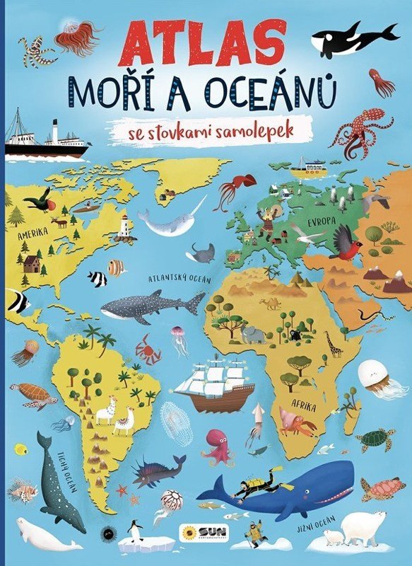 Obálka knihy ATLAS MOŘÍ A OCEÁNŮ SE STOVKAMI SAMOLEPEK od autora <br>